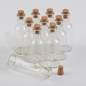 Wholesale 15ml Mini Transparent Glass Jars Bottles with Cork Stopper Clear Wishing Gift Bottles 50pcs/lot