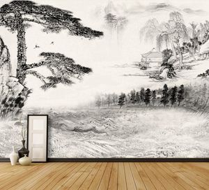 New parede do fundo de paisagem chinesa 3D Sala Quarto Teto Wallpaper Papel de Parede