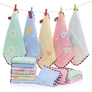 25 * 25 Baby Squares Handkerchief Handbad Tvättduk Matning Gaze Muslin Handskar Bomull Handduk Square Handdukar för Pojkar Tjejer