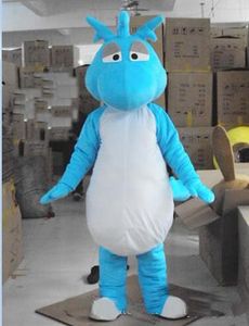 2019 venda de fábrica quente especial dinossauro azul desenho de desenho animado desenho adulto mascote de animal frete grátis