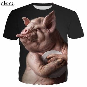Wild Boar Hunting Impresso T Shirt Homens Mulheres 3D Imprimir Tops Harajuku Swine luva Pet Pig curto camisola animal Moda