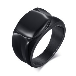 Black Men's Casting Statement Rings in Stainless Steel Free Custom Engraving