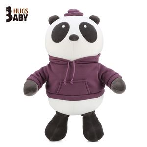 Panda docka med kläder plysch leksak, söt fylld djur, kudde, kudde, bröllopsfest jul barn födelsedagspresent, dekoration prydnad