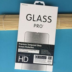 ファッション小売箱のパッケージ紙+プラスチックボックスパッキングのためのプレミアム強化ガラススクリーンプロテクターフィルム+ハングホール2019新しいホットバッグ