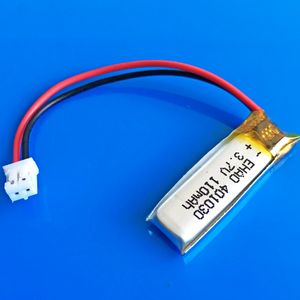 401030 3.7V 110mAhリチウムポリマーのリポリー充電式電池JST PH 2.0mm 2ピンプラグパワー用MP3ブレートゥースレコーダーヘッドホンヘッドセットペン