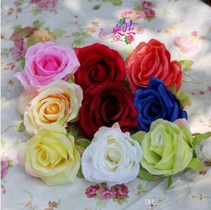 100 قطع وردة رؤساء البلاستيك الاصطناعي الزهور وهمية رئيس جودة عالية الحرير زهرة الزفاف الجدار الديكور