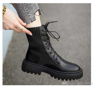 High quality Designer leather Sneakers Speed Runner Women Classic Lace-Up Sock Triple Black Boots Ankle Winter Snow Casual Martin Boots