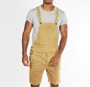 2020 Nya Overaller Jumpsuit Jeans Män Nya Mode Män Jeans Jumpsuits Shorts Sommar Streetwear Denim Bib Overaller för Man Suspenderbyxor