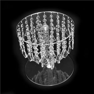 Cristal de casamento Rodada Bling Candelabro Bolo Stand Transparente Em Cascata Cupcake Stand Festa De Casamento Bolo Torre de Exibição Centrais