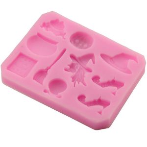 Halloween Silicone Cake Biscuit Moulds Witch Pumpkin Chocolate Candy Mould High Temperature DIY Decoration Baking Kitchen Tools BH2041 CY