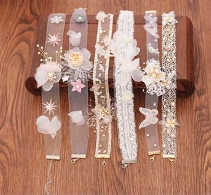 Japanska och koreanska bruden Tiara Sen Xianmei Koreanska blomma Korta hårband Bröllopsklänning Halsband Dual-Använd smycken