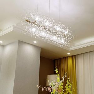 Lampadari di cristallo a LED Fuochi d'artificio Plafoniera a sospensione Illuminazione moderna a sospensione per negozio Foyer Sala da pranzo Bagno Camera da letto Soggiorno