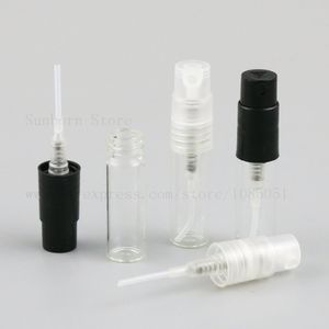 Glas 2ml Refillable Portable Prov Perfume Flaskor Travel Spray Atomizer Tom Parfymflaska Mini Container 500pcs