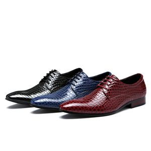 Crocodile Shoes Men Classic Wedding Shoes Men Formal Italian Black Office Shoes For Men Coiffeur Big Size