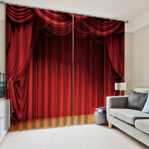 Blackout 3D Zasłona Kurtyna Red Palace Piękne i praktyczne 3D Digital Printing Curtains