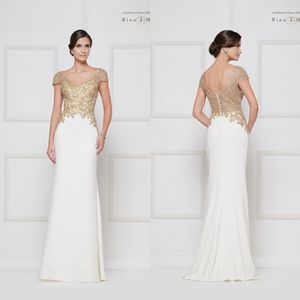 Elegancka Matka Bride Dresses 2020 Koronkowe Rękawy Koronkowe Aplikacje Satynowe Suknie Wieczorowe Niestandardowe Długość Piętra Ślubna Dress