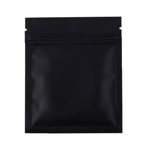 7.5x10cm/ 3x4in 100pcs Matte Black Aluminum Foil Plastic Ziplock Pouch Flat Small Package Zip Lock Bags With Tear Notch