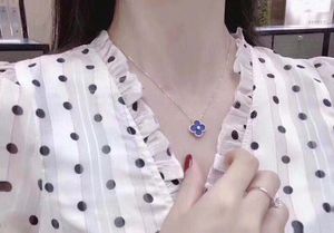 Fashion-blue stone pendant with one piece diamond S925 Silver material gold color women wedding jewelry gift free shipping PS7014