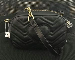 Ünlü kadın tasarımcı kalp Omuz çantası deri marmont zincir çanta Çapraz vücut Saf renk bayan çanta crossbody çanta çanta 6637