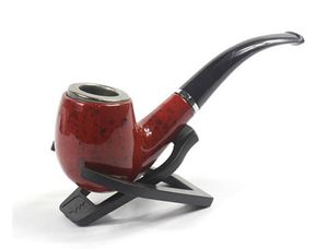 New Red Resin Pipe Retro Men's Pipe Acrylic Handmade Wooden Pipe with Bending Hand