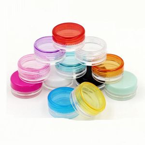 3ML Limpar Base Vazio Recipiente De Plástico Jars Pot 3 Gram Tamanho Para Creme Cosmético Sombra De Olho Nails Pó De Pó Recipientes 1000