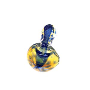 Großhandelspreis einzigartiger Stil hellgelbe und blaue Handpfeifen Glaspfeifen zum Rauchen mit 2,7 Zoll