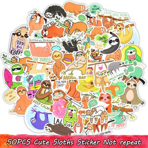 50 Pcs Cute Sloth Waterproof Vinyl Stickers Pack for Kids Teens Adults to DIY Laptop Water Bottle Luggage Scrapbook Bike Decals Home Decor