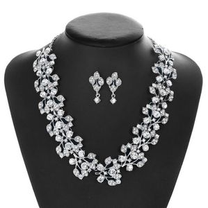 Fashion accessories Designer Jewelry Wedding party necklace earrings combination set sparkles rhinestones party performance photography dress Women s gifts