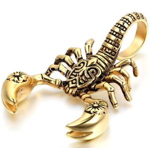 Colar de pingente de escorpião animal para homens Mulheres Antigo Gold Silver Punk Punk 3D Colares corda Corrente de jóias de hip -hop Cool Hip Hop