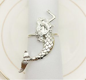 Banquet Mermaid Napkin Rings button Ocean Restaurant Table Decoration cloth Hotel wedding home ring Accessories