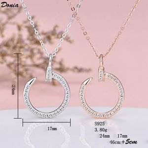 Donia Jewelry Euro American Fashion 925 Silver Nail Micro intarsiato zircone collana accessori regalo di compleanno di lusso