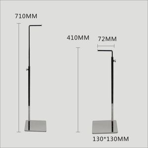 Moda 7 do tipo Mirro Sacos de metal de aço inoxidável Exibir rack de rack de bolsa ajustável Stand Stand Holding Stand Stand