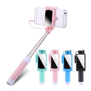 Mini selfie stick wireless Bluetooth con telecomando e specchio monopiede portatile per selfie