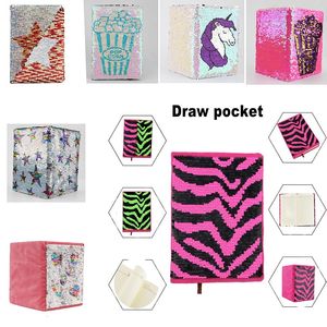 Nya Broderade Sequins Notebooks DIY Mermaid Magic Sequin Plush Notepads Portable Diary Planner School Diary Stationery Gift