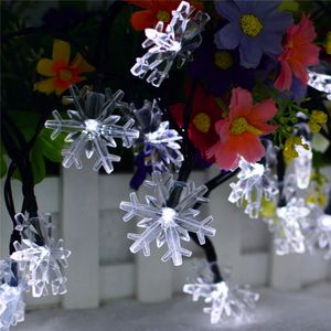 Dia de Natal New Solar Luz Cordas 30LED Outdoor criativa LED Snowflake Jardim Paisagem impermeável Decoração Lantern