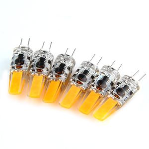 6pcs 3W Regulável G4 Lâmpadas LED DC AC 12V COB bulbo candelabro Luz Branca