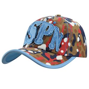 Mens Womens 100% Bomull Camouflage Camo Candy Färg Bokstäver Patch Sun Runner Golf Utomhus Sport Arbete Baseball Caps Hats