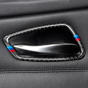 Углеродное волокно, внутренняя дверная ручка автомобиля, накладка на дверную чашу, наклейки и наклейки для BMW E90 E92 E93 3 серии 2005-2012, аксессуары288S
