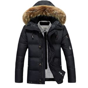 メンズ冬のジャケット厚い温かいパーカーオーバーコートホワイトアヒルダウンジャケットの男性ウィンドブレイカーダウンコート
