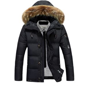 Mens Winter Jackets tjocka varma parkor Överrock Vit Duck Down Jacka Male Windbreaker Down Coats