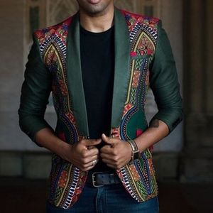 Мужская новая африканская мода причина Дасики кардиган куртка с длинным рукавом напечатанный пальто
