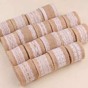 100pcs 2M 5cm Natural Jute Burlap DIY Ribbon Rustic Vintage Wedding Decor Hessian Lace Jute Roll Merry Christmas Party Supplies