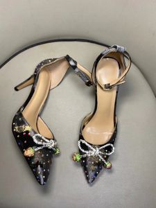2020 scarpe eleganti da donna sexy scarpe a punta décolleté scarpe eleganti con papillon scarpe da sposa per le donne tacchi alti con diamanti scarpe da festa scarpe da donna estive