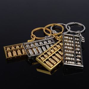 Creative personality metal sixth gear eight Jinsuanpan silver Abacus key button car advertising key ring chain pendant