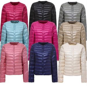 Mode Frauen Daunen Jacken Puffer Weibliche Warme Kragenlose Feder Jacke Für Mädchen Frauen Tops Winter Herbst Mantel Oberbekleidung Ultra