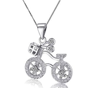 Wholesale bicycles pendant for sale - Group buy Punk Men s Bike S925 Sterling Silver Pendant Necklaces Lovely Cycling Necklace Women Men Charms Body Bicycle Sports Necklace Rock Jewelry