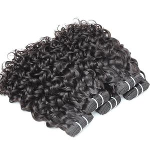 4PCS ロット100 ブラジルのバージンの人間の髪の毛束織り水の波染めヘアエクステンション大きなカール人間の髪の緯糸魅力