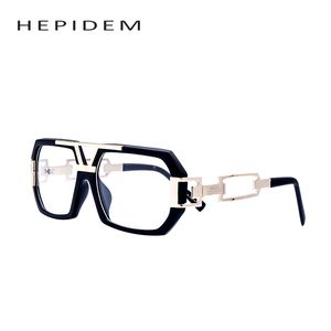 Partihandel - Squared Men Big Frame Glasögon Märke Designer Oversized Glasses Brad Pitt Spectacles med Clear Lens Box