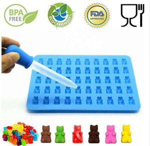 50 Cavity Gummy Bears Silicone Mold Disco Hard Silicone Chocolate Sobremesa Molde Fondant Bolo Decoração Ferramenta F0192