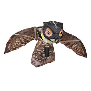 Outdoor Fake Owl Bird with Wings Hunting Bait Shooting Yard Decoy